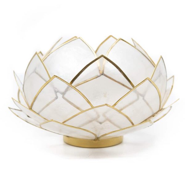 Lotus Sfeerlicht Naturel Goudrand | Groot