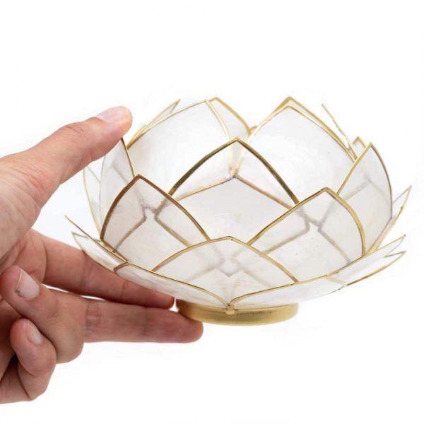Lotus Sfeerlicht Naturel Goudrand | Groot - Afbeelding 3