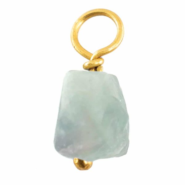 Ruwe Edelsteen Hanger Aquamarijn 925 Zilver & Verguld (8 | 12 mm)