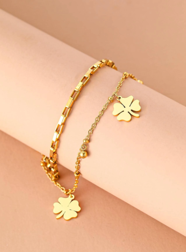 Armband Klaver Gold Plated - Afbeelding 2