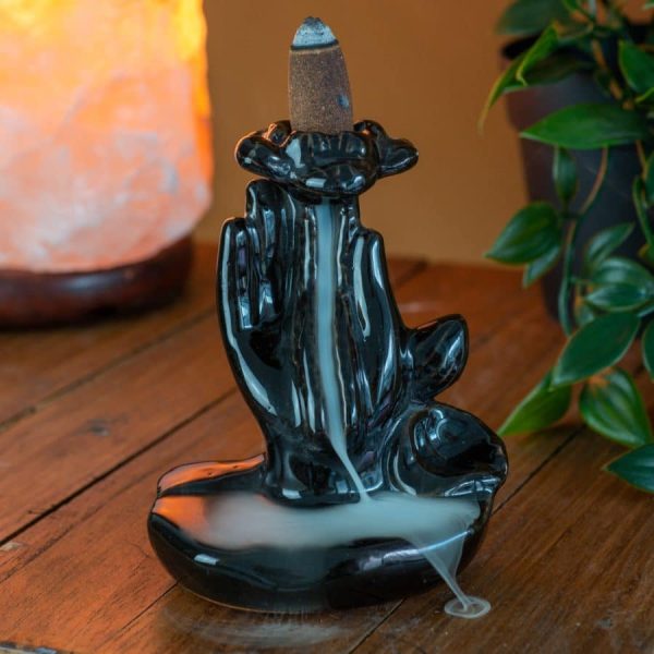 Backflow Wierook Houder Waterval Lotus Hand Keramiek (9 cm) - Afbeelding 2