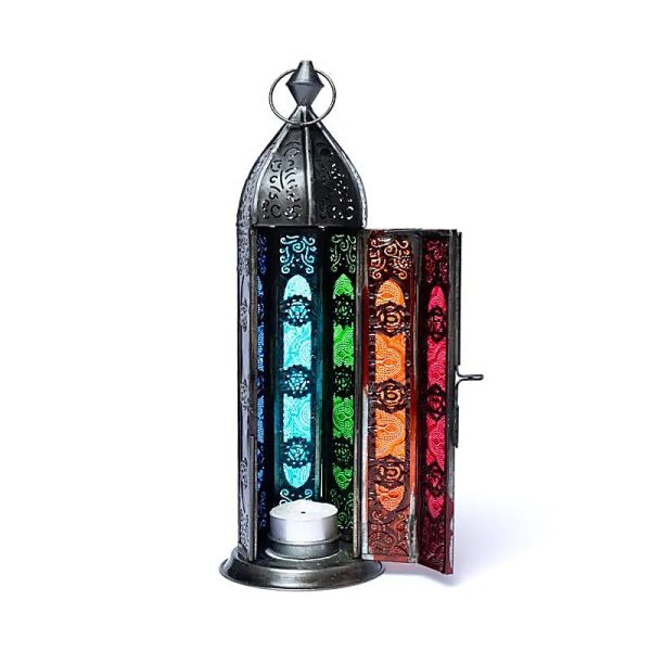Sfeerlicht oosterse lantaarn 7 chakra's | 8.5x30 cm
