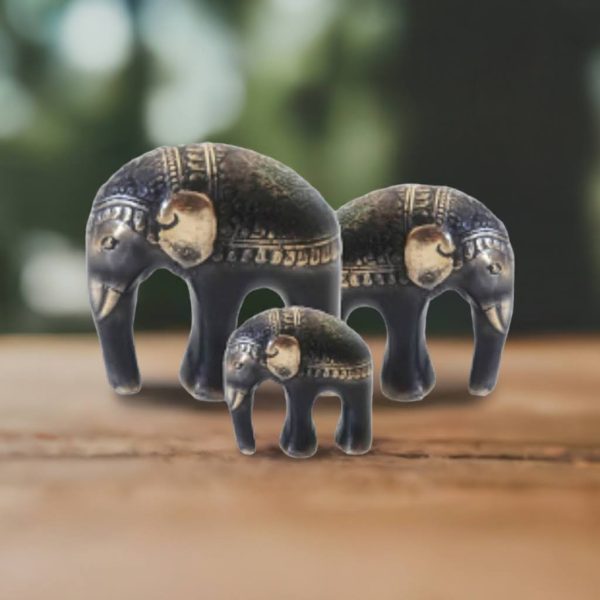 Kunst Olifant Set van 3 - Afbeelding 2