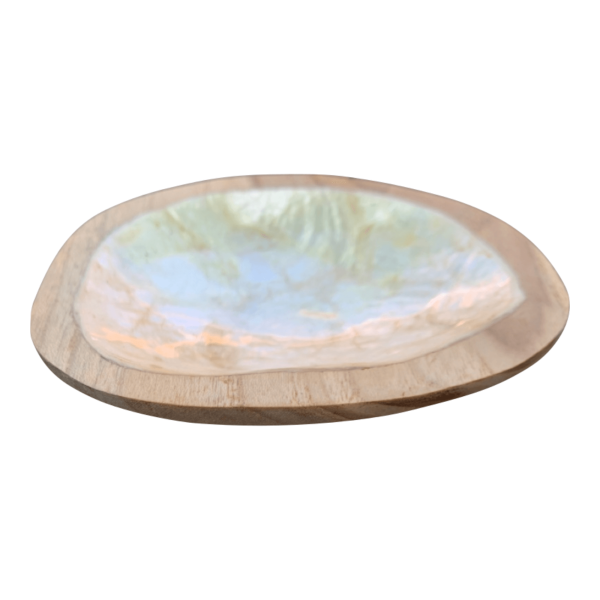 Schaaltje Hout + Schelp Capiz Goud