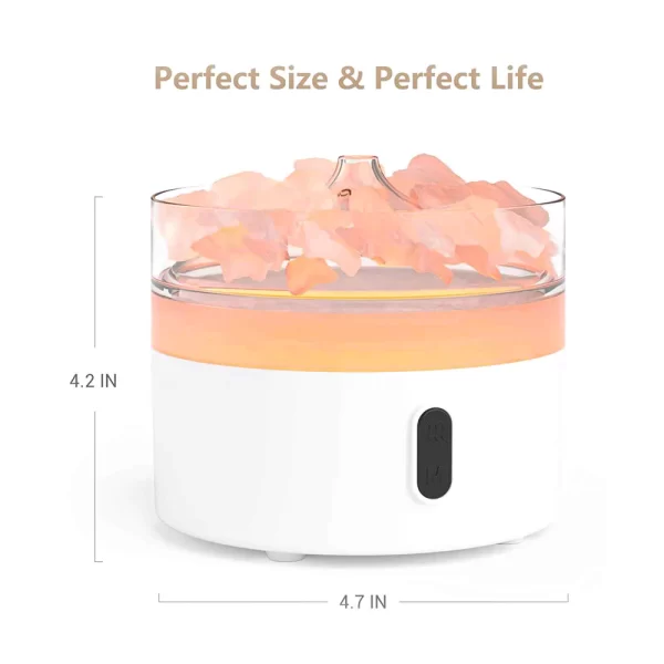 Himalaya Zout Arroma Diffuser | Nachtlampje | USB C | Vlameffect - Afbeelding 3