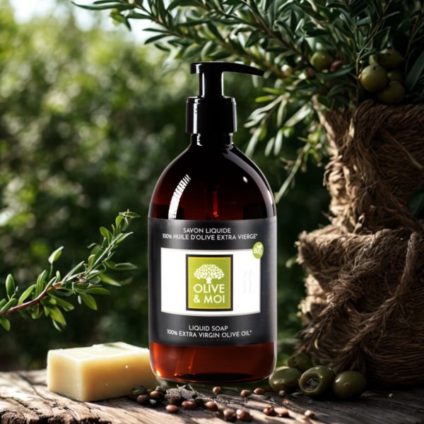 Olijf |Vloeibare Zeep 100% Biologische Extra Vierge Olijfolie | 500 ml - Afbeelding 2