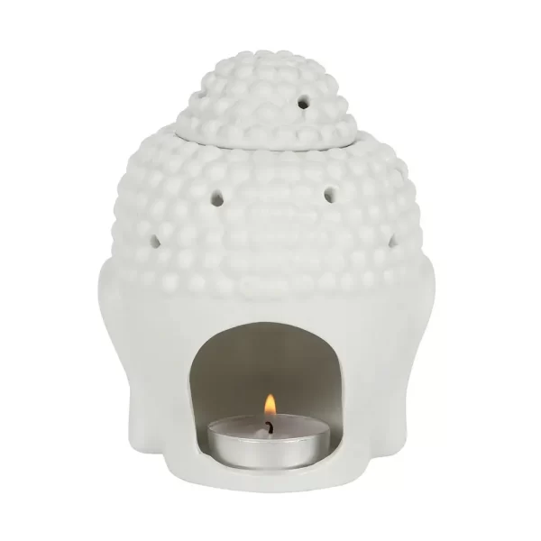 Olie & Waxbrander | Boeddha Hoofd Wit – Bild 4