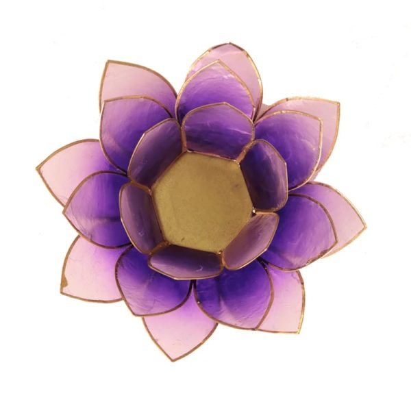 Lotus sfeerlicht violet goudrand | 13.5 cm - Afbeelding 2