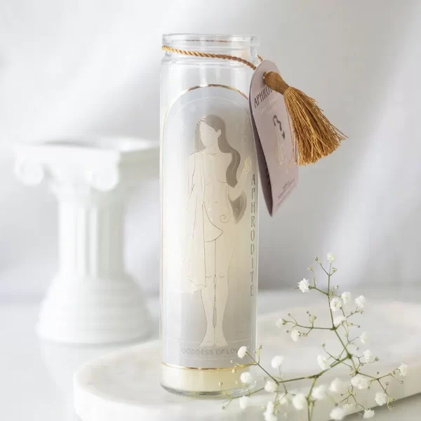 Edelsteenkaars | Aphrodite Godin Rozenkwarts - Afbeelding 4