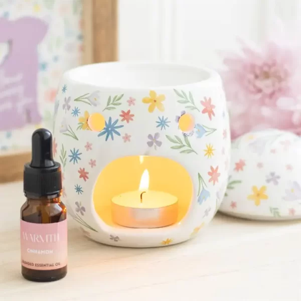 Olie & Waxbrander | Paasei Wit Bloemenprint – Bild 2