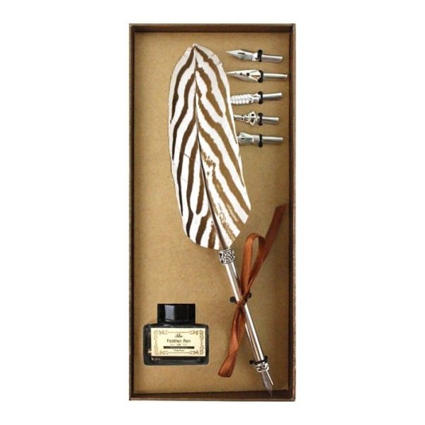 Pheasant Feather Goudbruin | Schrijfveer & Inkt
