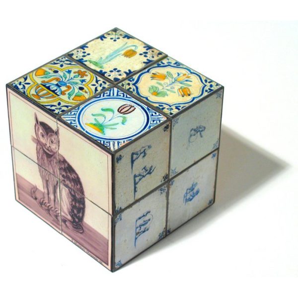 Puzzelkubus – Delfts Blauw Tiles Cat - Afbeelding 2