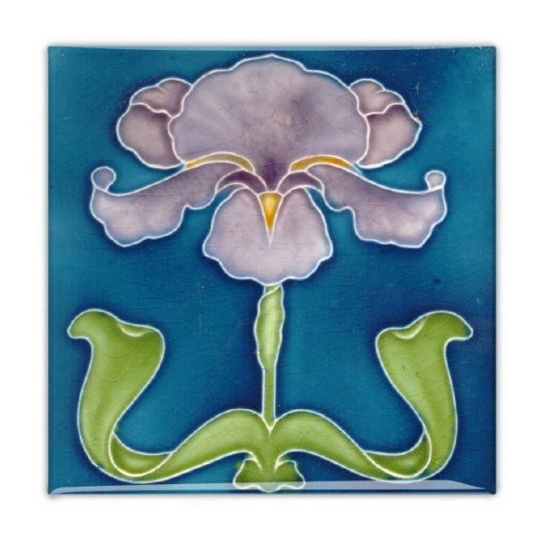 Kunstmagneet – Art Nouveau Tile Purple Iris