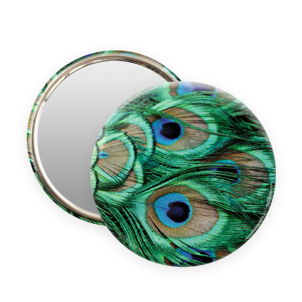 Pocket Mirror | Peacock Feathers