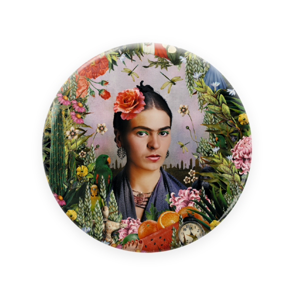 Pocket Mirror | Frida Kahlo Red Floral - Afbeelding 2