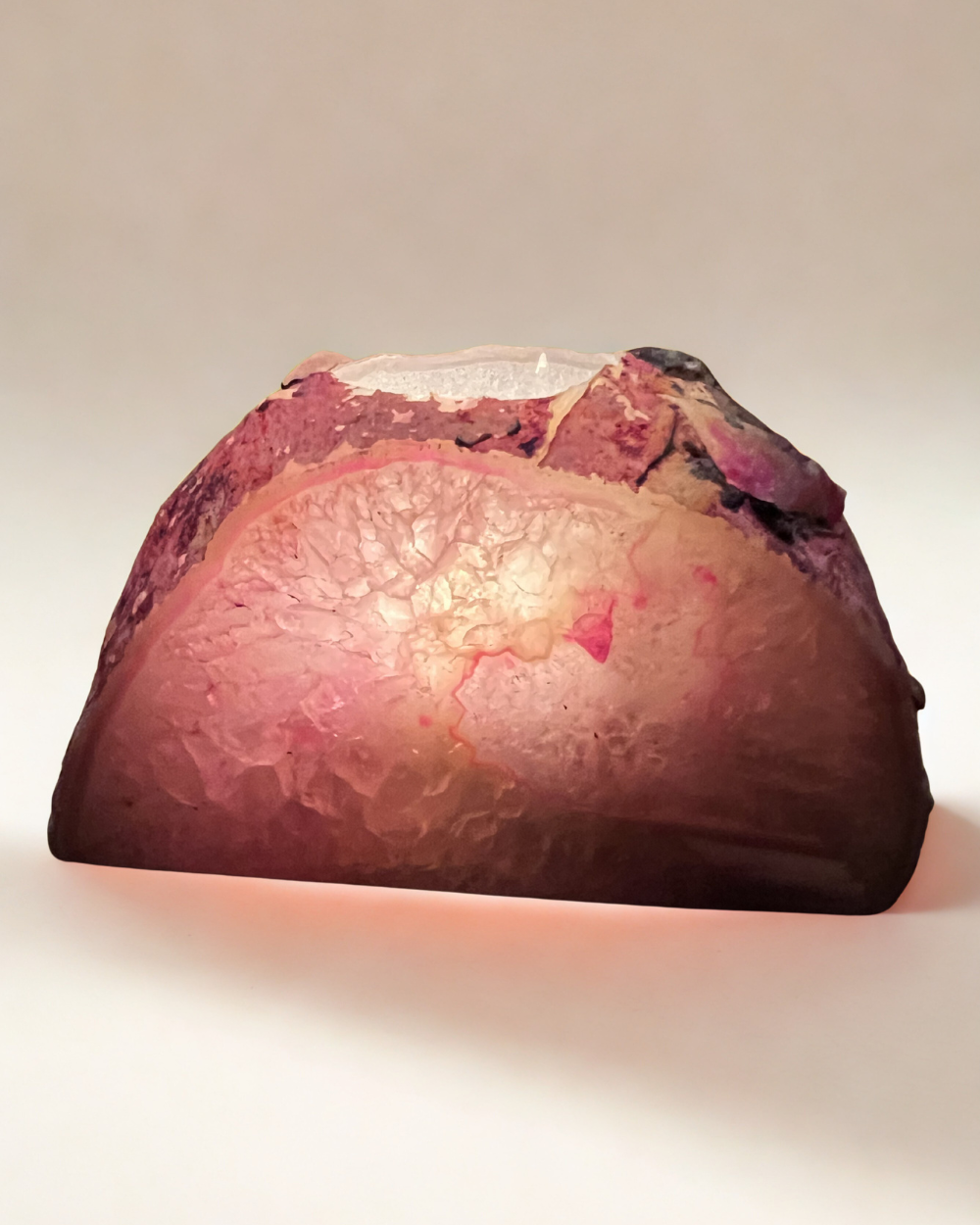 Theelichthouder | Agaat Roze