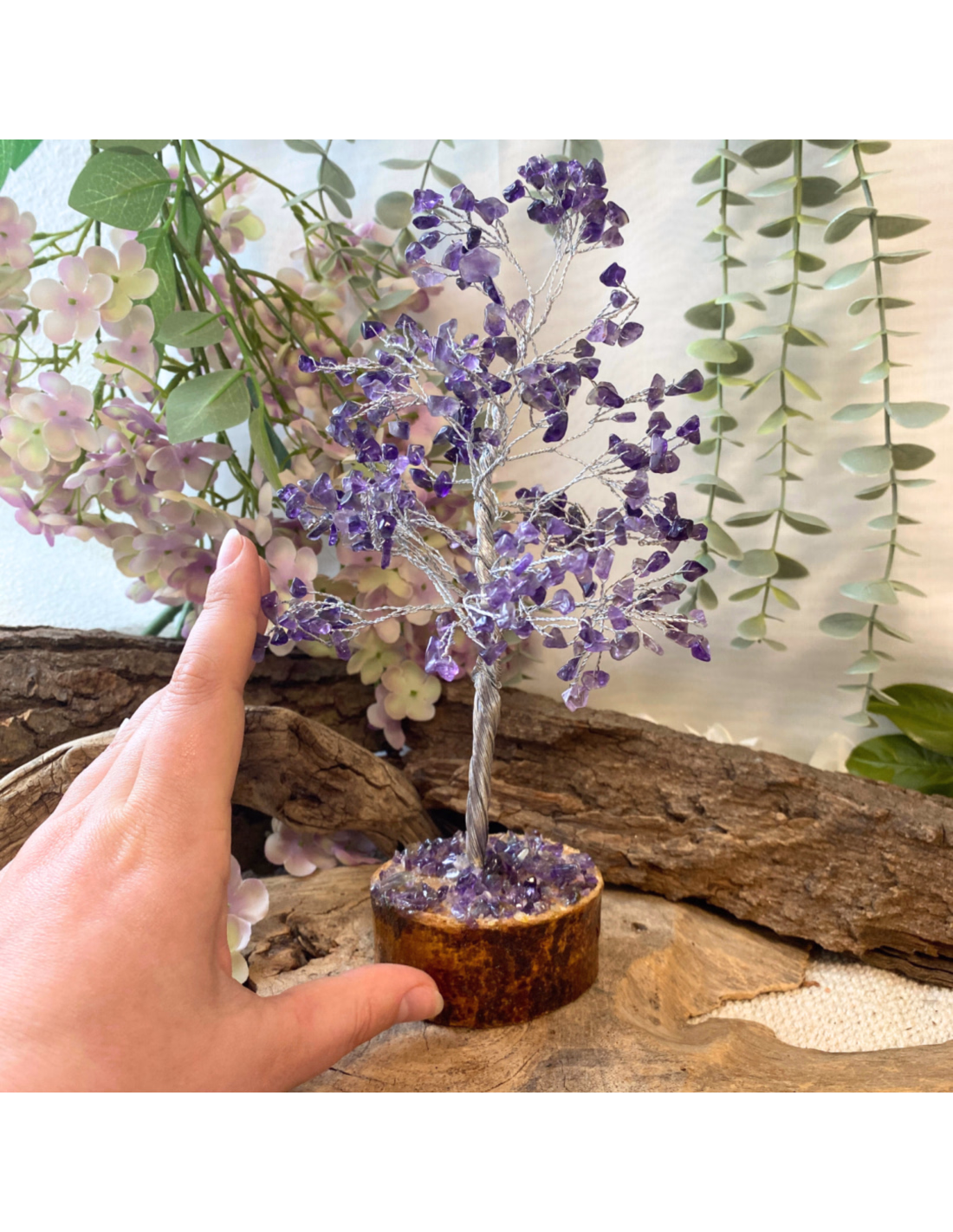 Edelsteen Boompje | Amethist 23 cm - Afbeelding 3