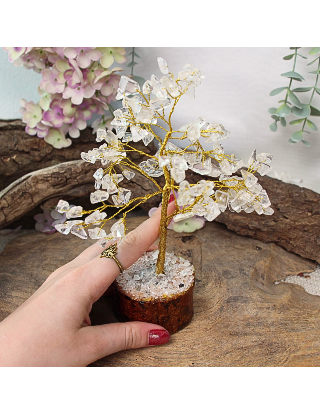 Edelsteen Boompje | Bergkristal 18 cm - Afbeelding 3