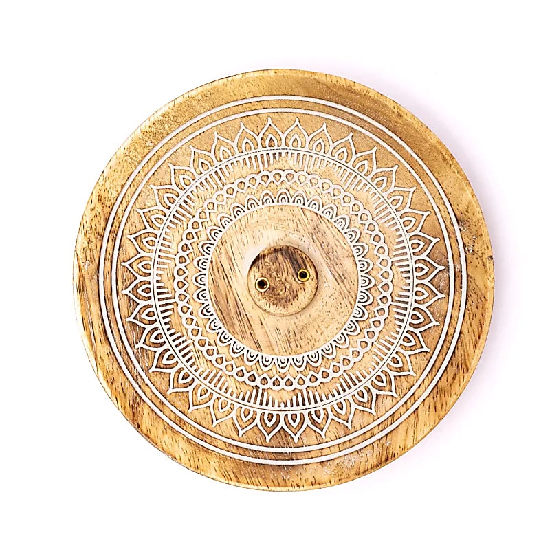 Wierookbrander Mandala | Mangohout 12,5 cm - Afbeelding 2