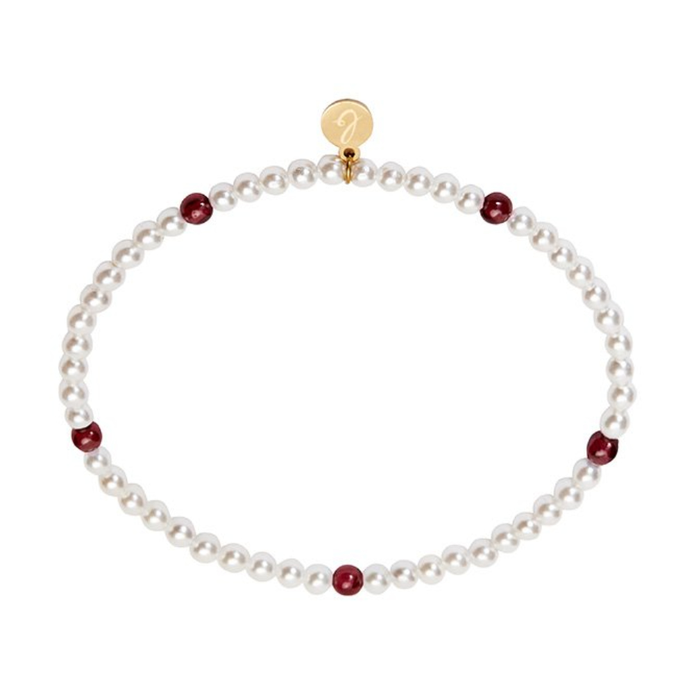 Armband | Perlita Granaat | Parelmoer