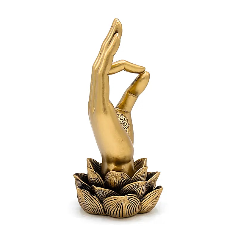 Decoratiebeeld | Gyan Mudra | Goudkleurig | 21,5 cm - Afbeelding 2