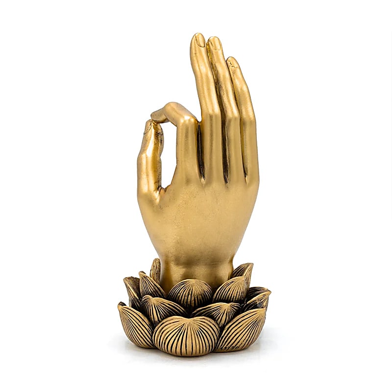 Decoratiebeeld | Gyan Mudra | Goudkleurig | 21,5 cm - Afbeelding 3