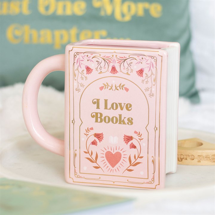 Mok | Boekvorm I Love Books | Roze | 450 ml - Afbeelding 2