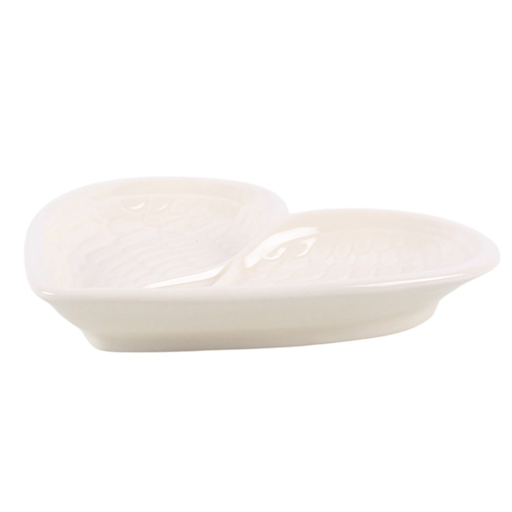 Sieradenschaal | Hart met Engelenvleugels | Wit | 13,5 cm - Afbeelding 4