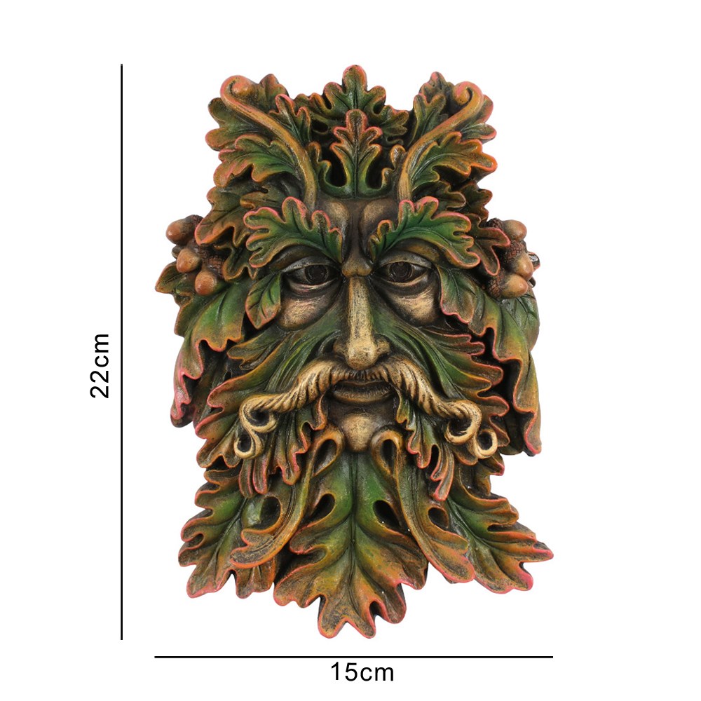 Wandplaat | Groene Man | Hars | ± 23 cm - Afbeelding 3