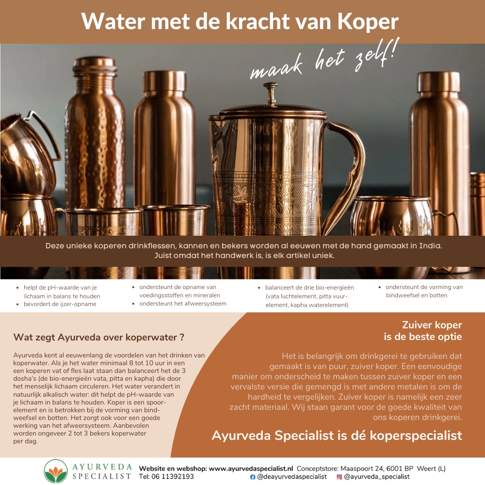Koperen Waterfles | Flower of Life | 850 ml - Afbeelding 4